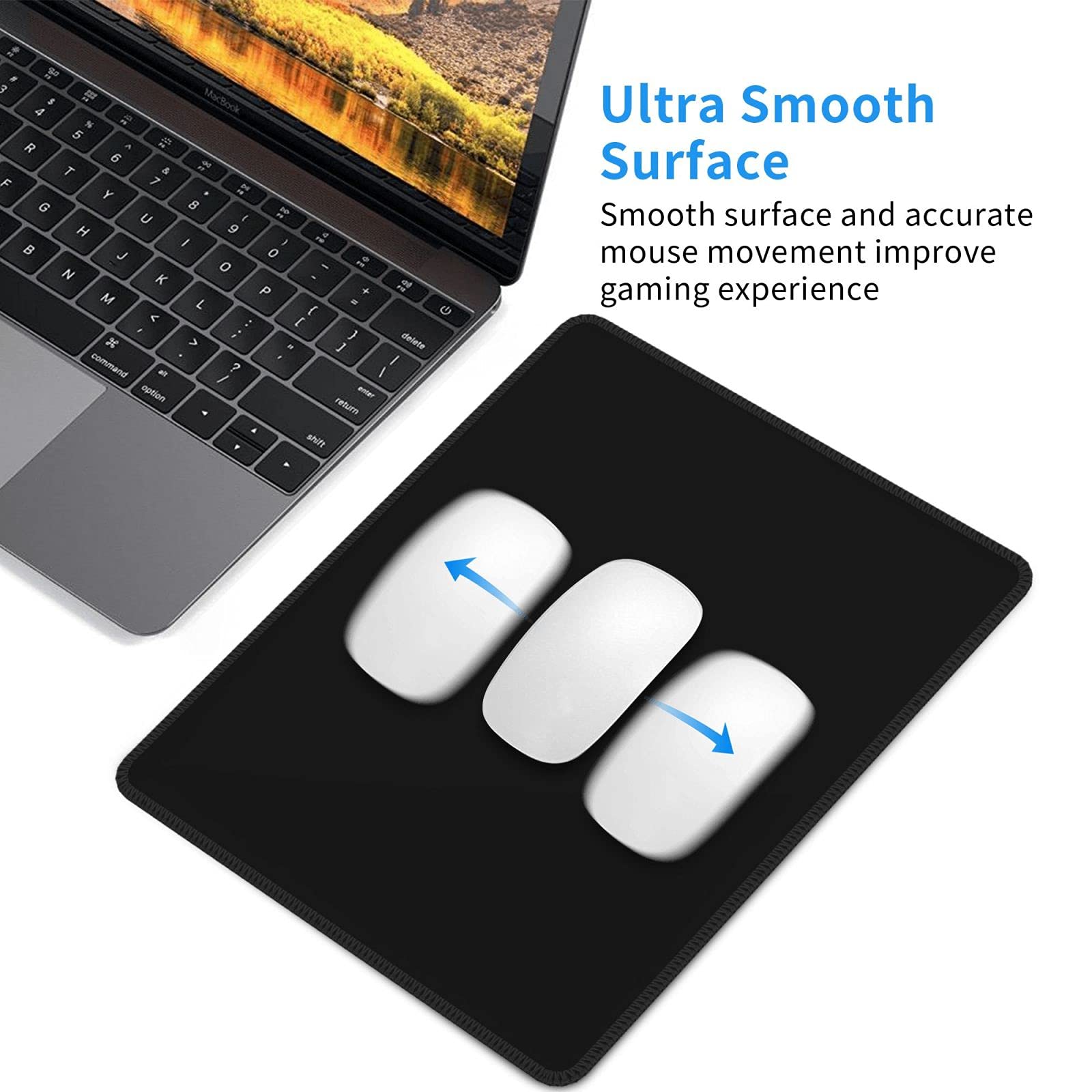 Black Mouse Pad Ergonomic Mouse Pad With Wrist Support Non-Slip Rubber Base Mousepad For Home 8 thumbnail image