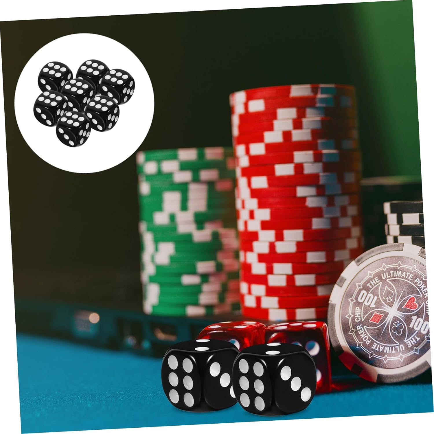 BESPORTBLE 5sets 50pcs Acrylic Sided Dice for Tabletop Games Party Accessories Standard Game Dices 50pcs*5