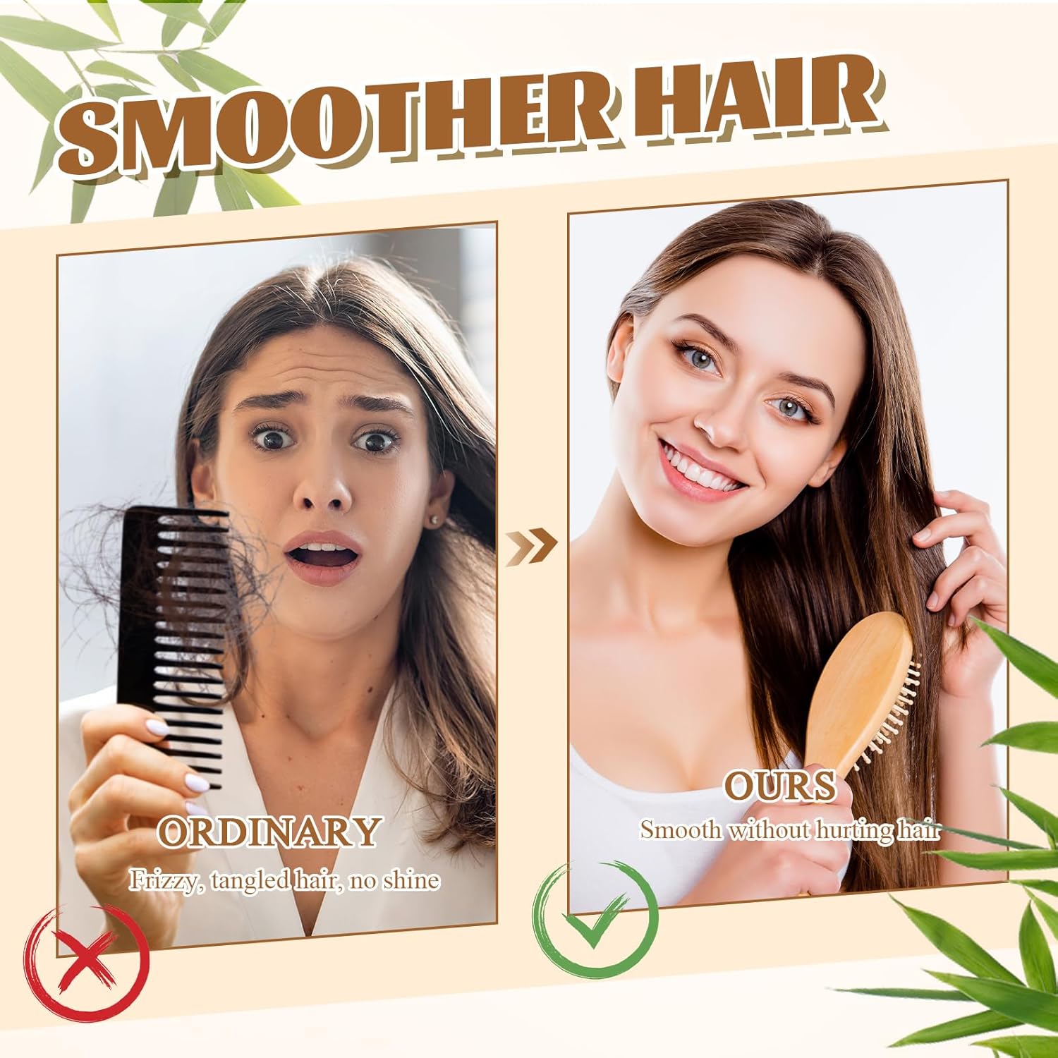 Weysat 12 Pcs Bamboo Hair Brushes Bulk, Wooden Paddle Detangling Brush, Scalp Massage and Anti-Static Hairbrushes, DIY Engraving Gifts for Women, Men, Party and Wedding (Natural)