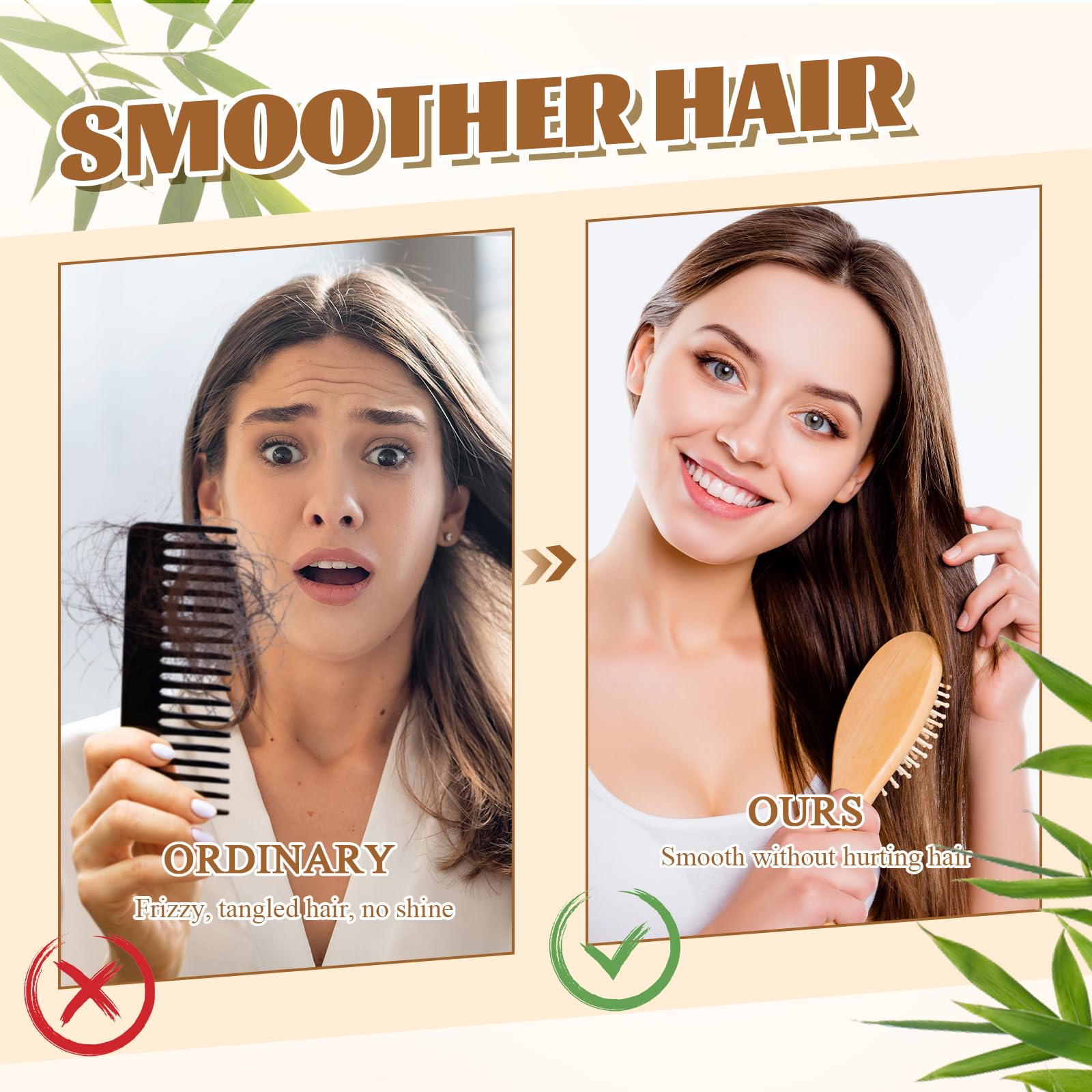 Weysat 12 cepillos de bambú para el cabello, cepillo de madera natural a granel, ligero, para masaje, cuero cabelludo, cepillo para desenredar el cabello, para mujeres y hombres, para todo tipo de