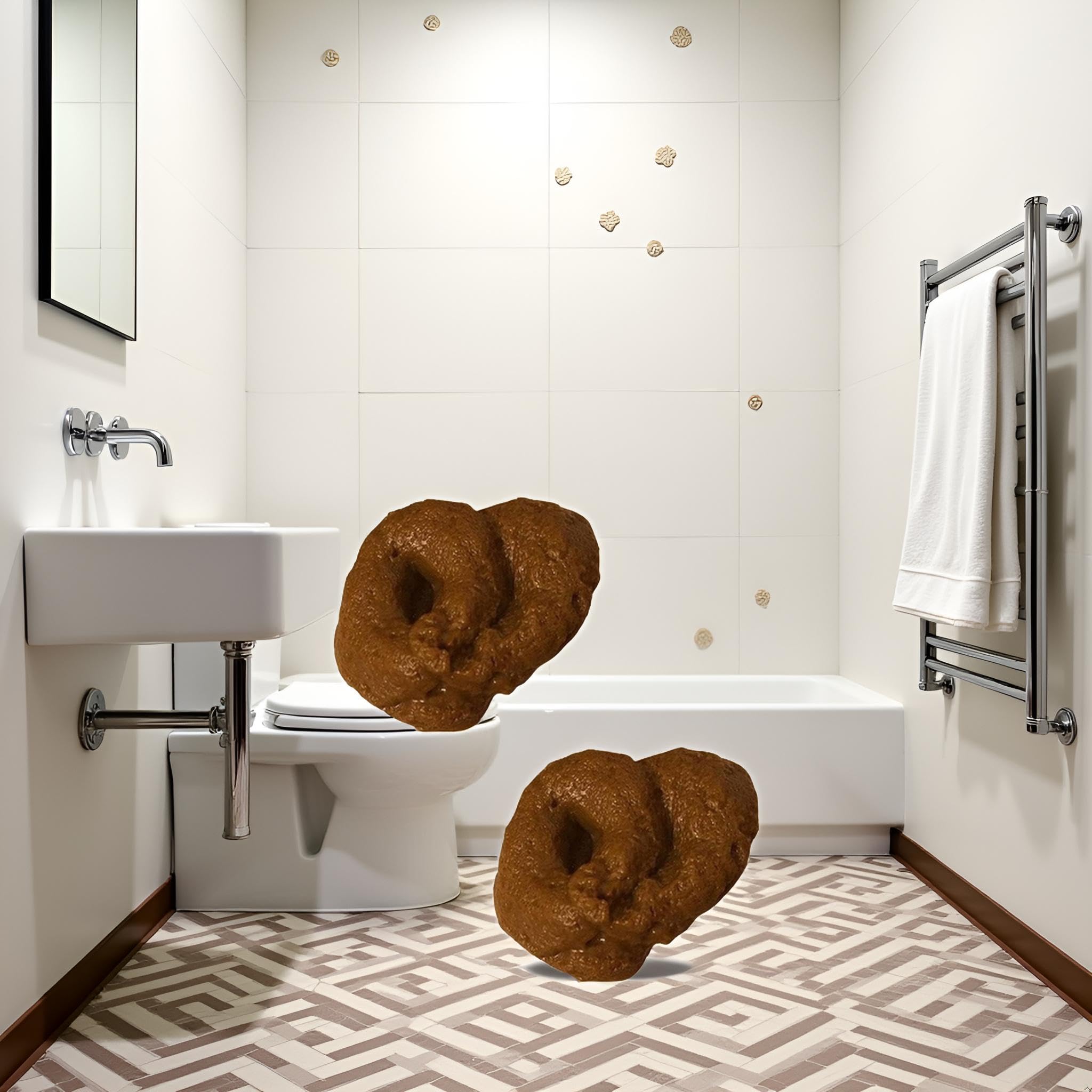 2Pcs Fake Poopy Toy, Sproof Brown Realistic Fake Poop, Novelty Floating Fake Poop Toys for April Fools' Day Prank - Image 3