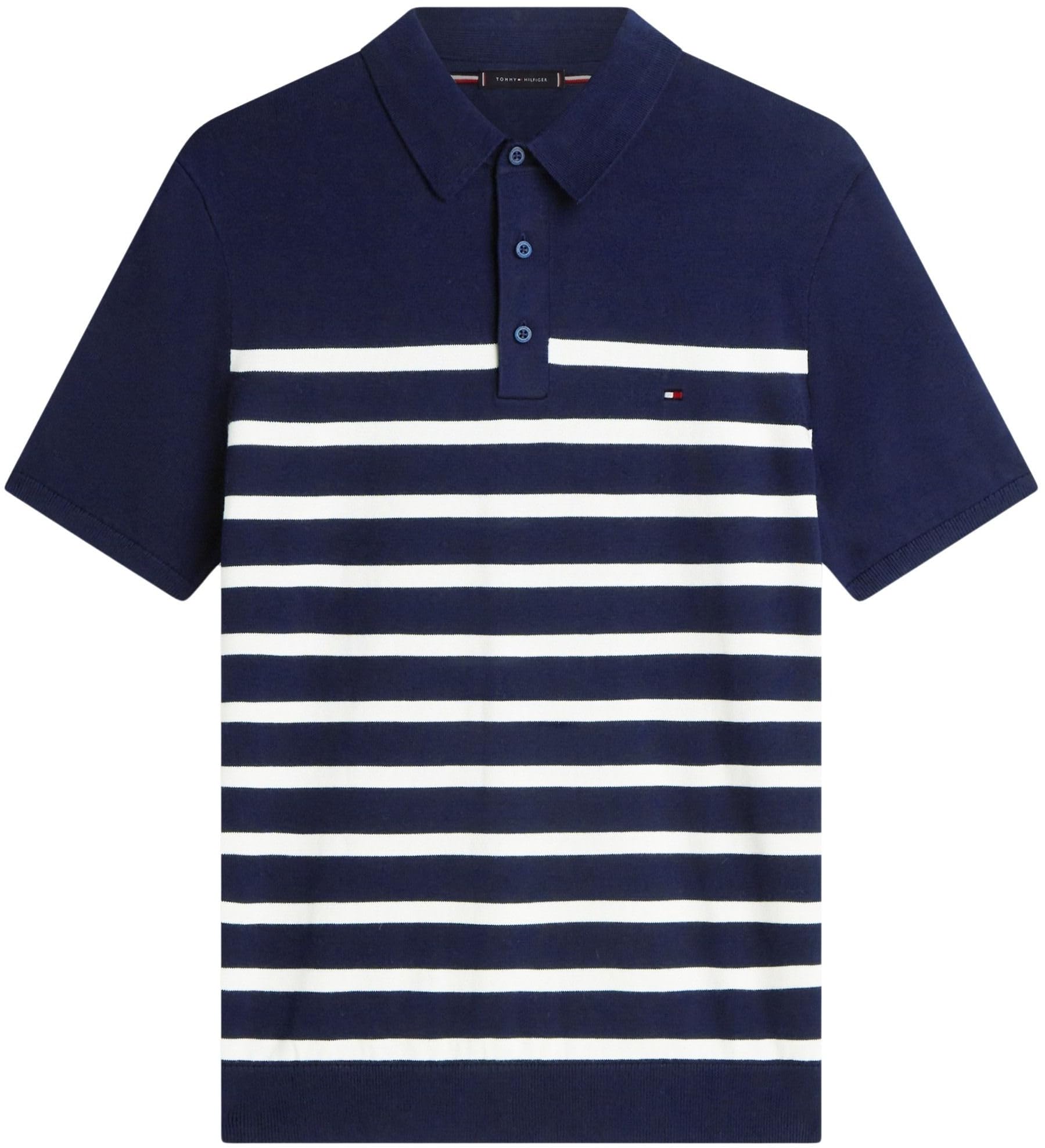 Tommy Hilfiger Polo Manches Courtes Homme Essential Cotton Knitted Épais