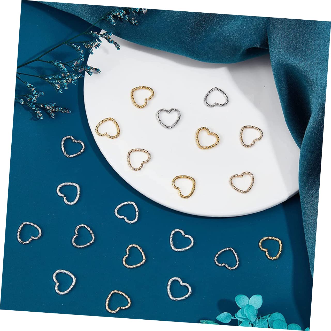 EXCEART 640pezzi Anelli Di Collegamento Forma Di Cuore Per Creazione Gioielli Facili Da Usare e Design Creativo Accessori Decorativi Resistente Per Artigianato