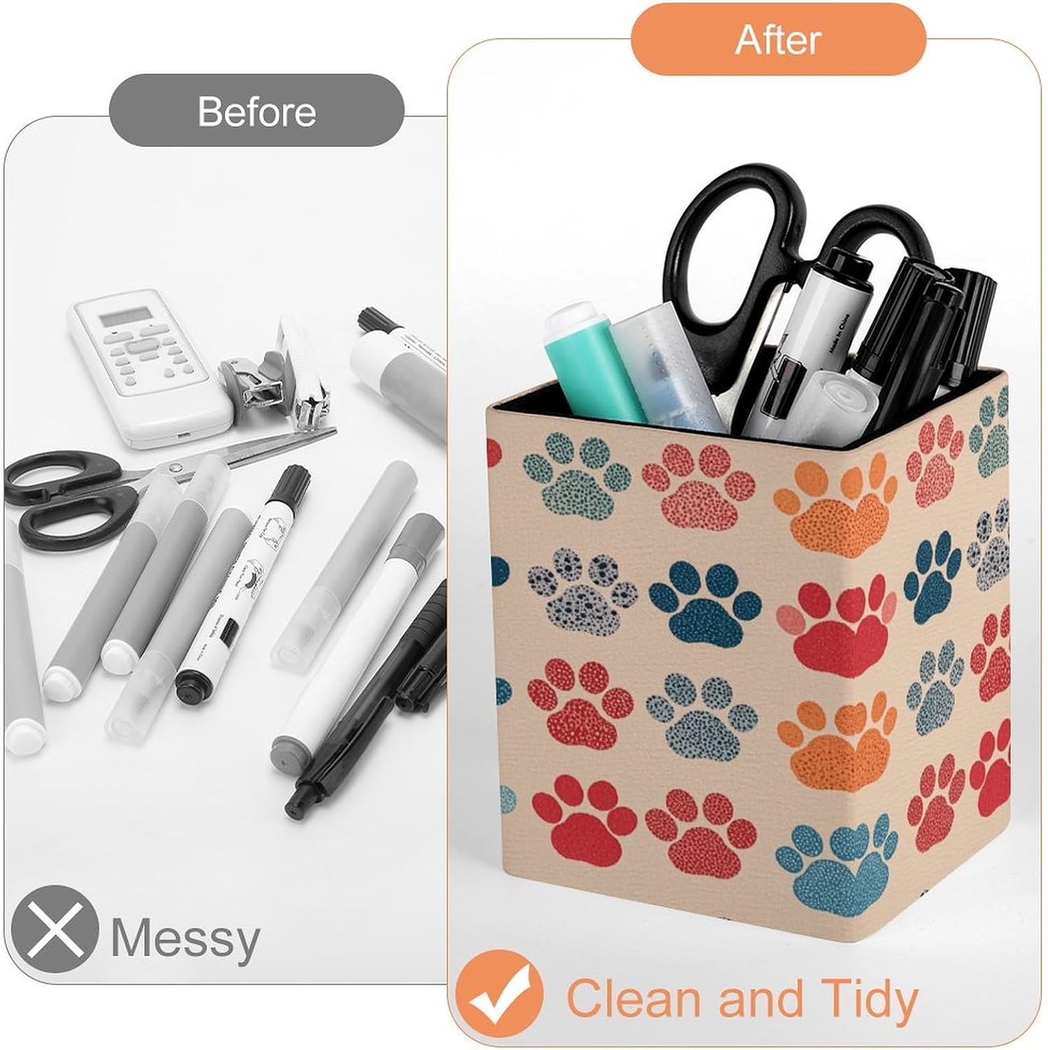 Dog Paw Pen Holder Square Desk Organizer for Office Studio image 3