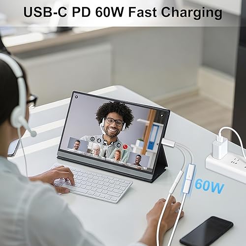 USB C to 3.5mm Audio Adapter 2 in 1 USBC to Headphone Jack Adapter with PD Fast Charging Dongle Cable Type C to Aux for iPhone 17 16 15, Galaxy(1,White)