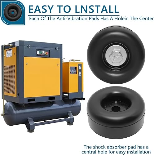 Miniatura 4 de Pies de goma antivibración resistentes para generadores, lavadoras a presión, compresores de aire y bombas, almohadillas de goma de 1 x 2.5