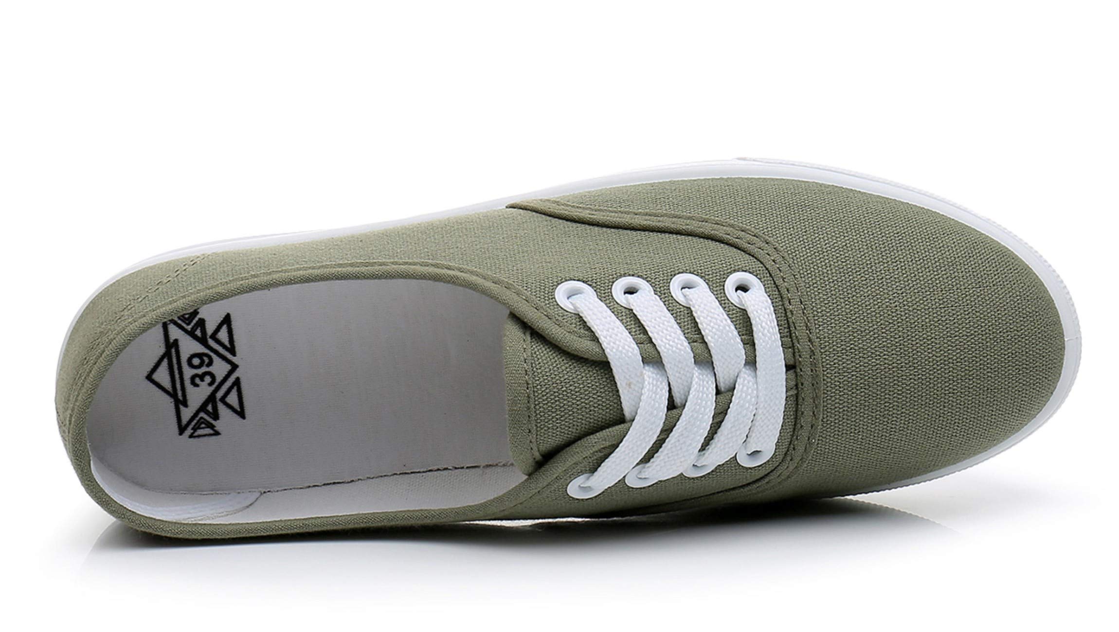 VenusCelia Tenis de lona arcoíris para mujer con cordones, verde (Oliva/pétalos de pincel.), 35.5 EU