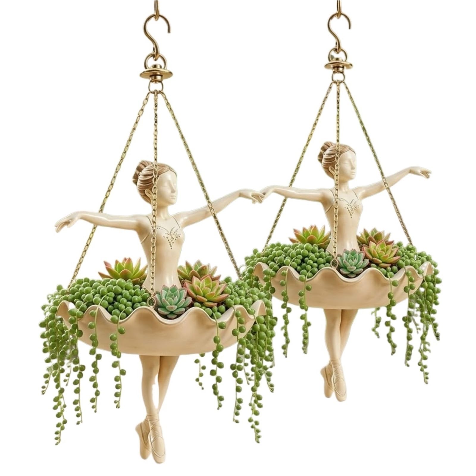 HUFENYU Ballet Dancer Hanging Planter Ballerina Plant Holder