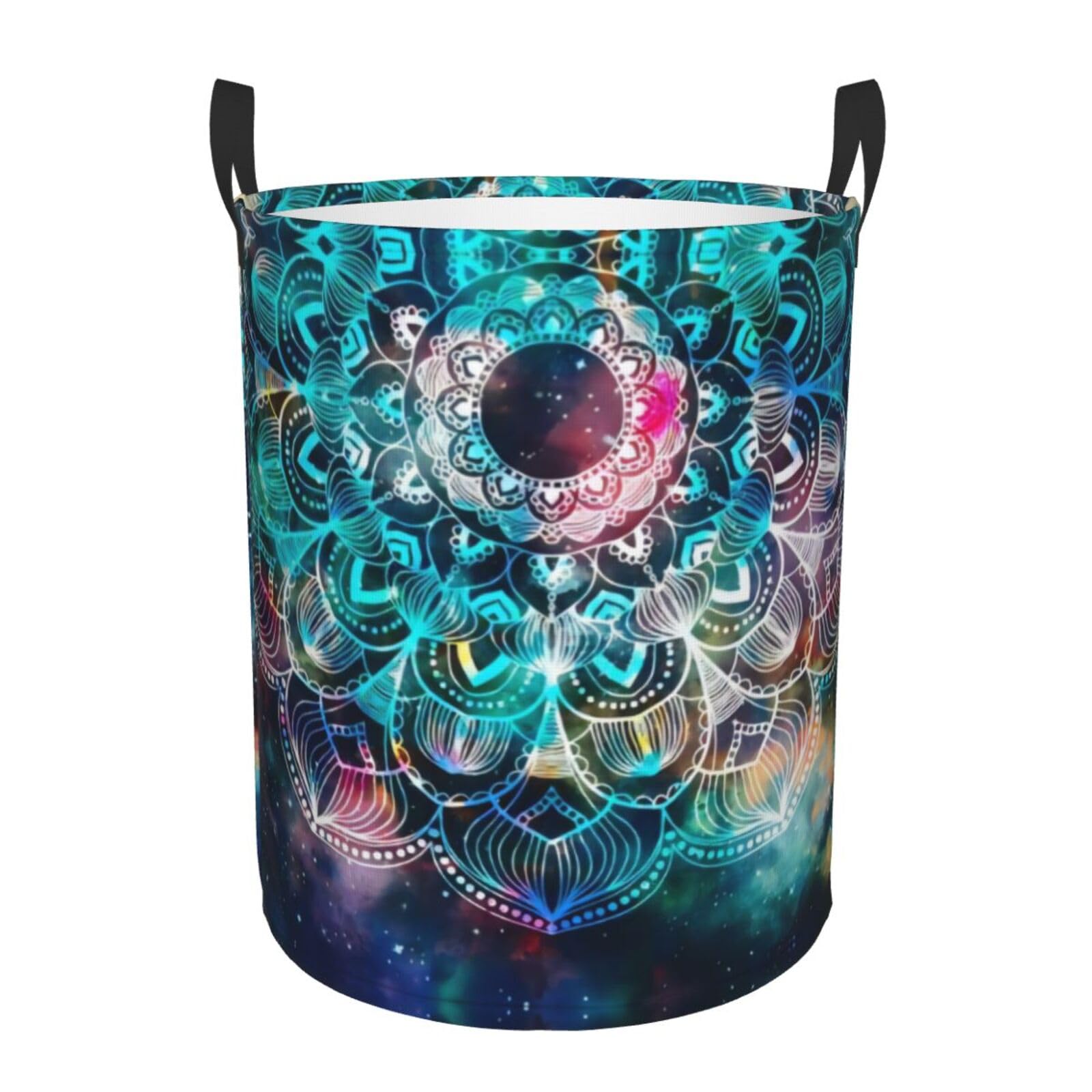 M Circular Hamper – Collapsible Color Flower Print Laundry Basket