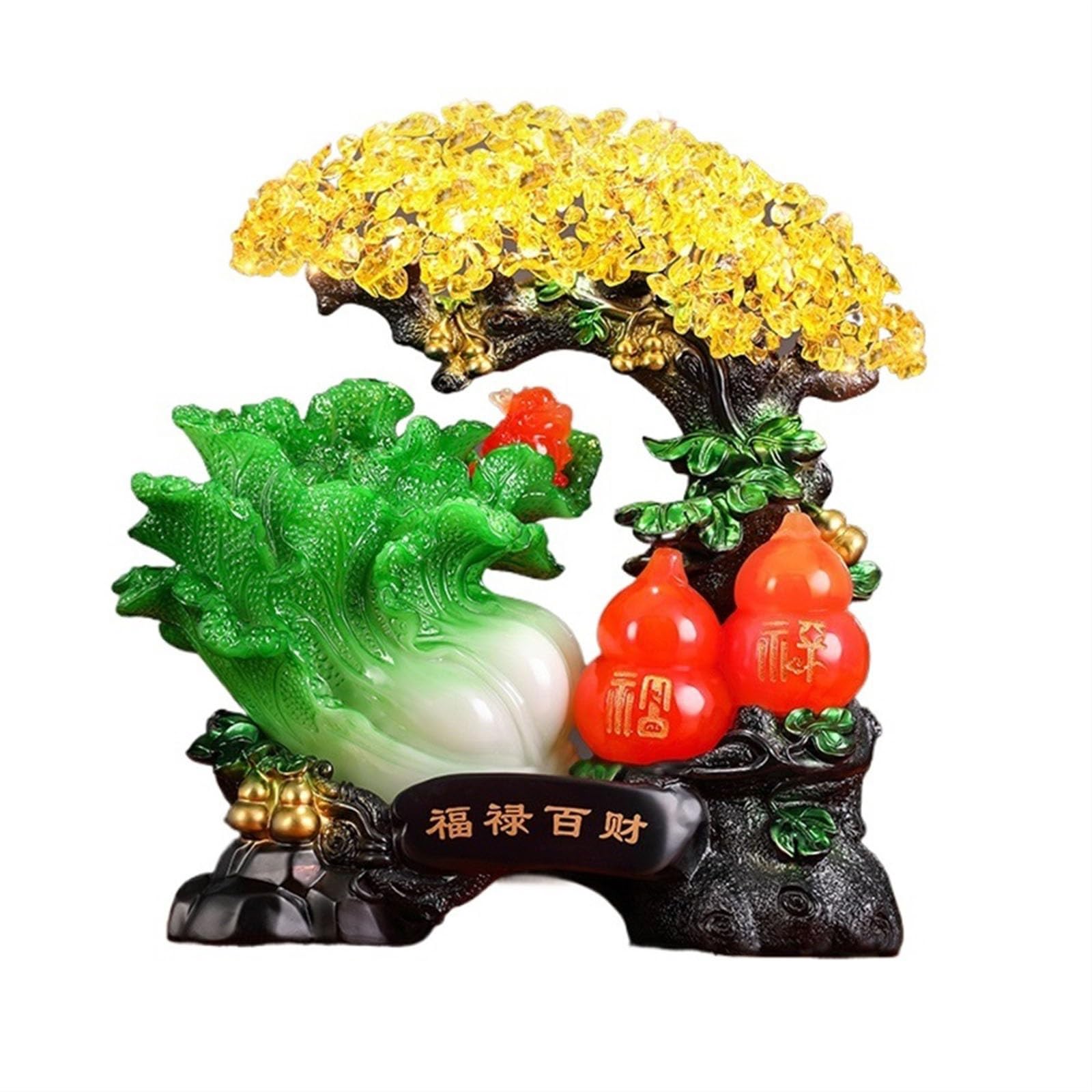 Home Decor Feng Shui Crystal Money Tree Decoration - Fortune for Wealth and Prosperity, Spiritual Ornament Perfect for Home Office Decor Bonsai(Green)