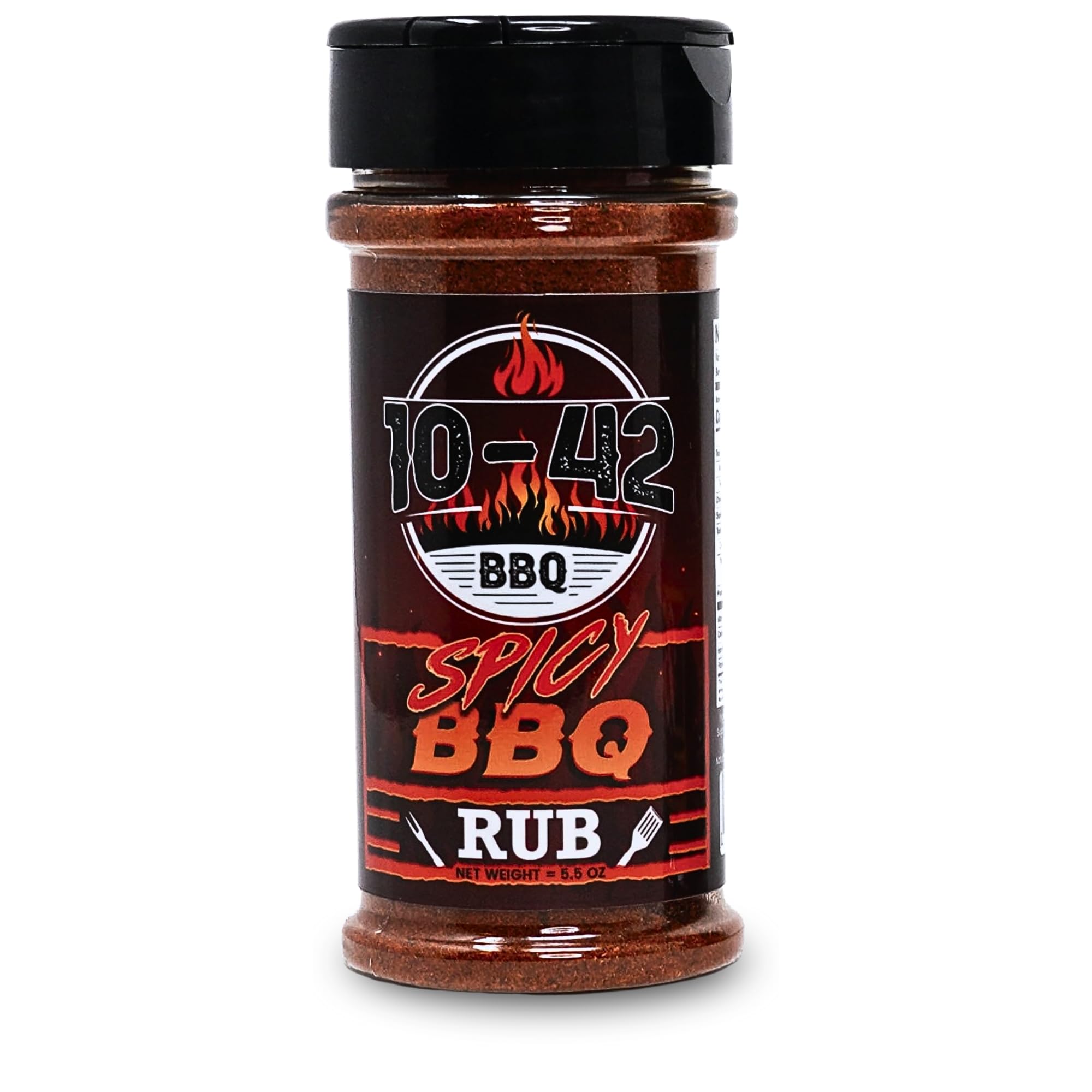 10-42 Spicy BBQ Rub Seasoning (NO MSG, Low Sodium) - All natural, Hot BBQ Rub | Meat Grilling Spicy Dry Rub | Steak and Beef Seasoning | Prime Rib, Spare Ribs, Butt, Brisket, Pulled Pork, Chicken, Turkey Rub| 5.5 oz