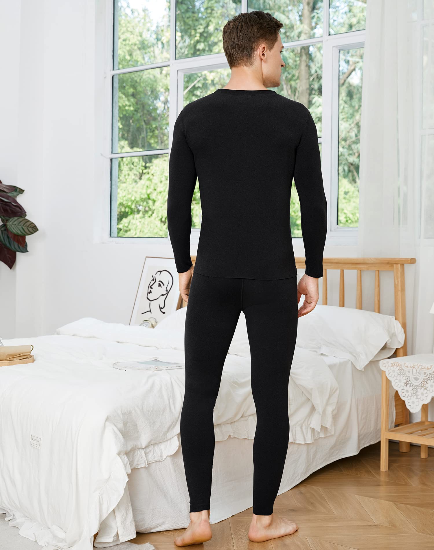 INNERSY sous Vetement Thermique Homme Manches Longues Ensemble Haut et Bas Thermiques Ski Hiver Automne