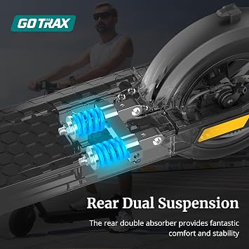 Gotrax Fusion Seat Electric Scooter for Adults, 8.5 Solid Tire Max 14 Miles Range, 15.5/18 Mph 2 Gear Speed Power by 300W Motor, Rear Double Suspension EABS&Disk Brake, Foldable Escooter with Saddle