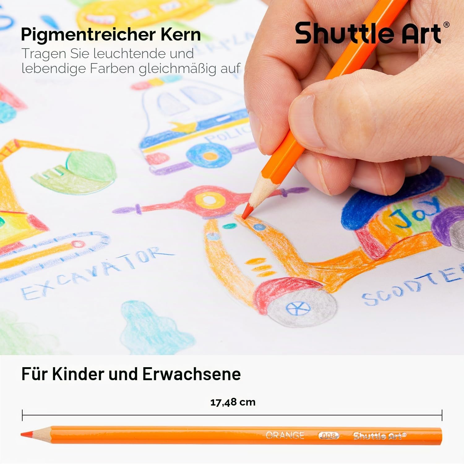 Shuttle Art Buntstifte Set, 144 Buntstifte Kinder, Farbstifte mit 12 Lebendigen Farben, 12er Packungen Holzstifte, Großpackung Buntstifte für Kinder, Schule und Weihnachten, Buntstifte schule 1 klasse