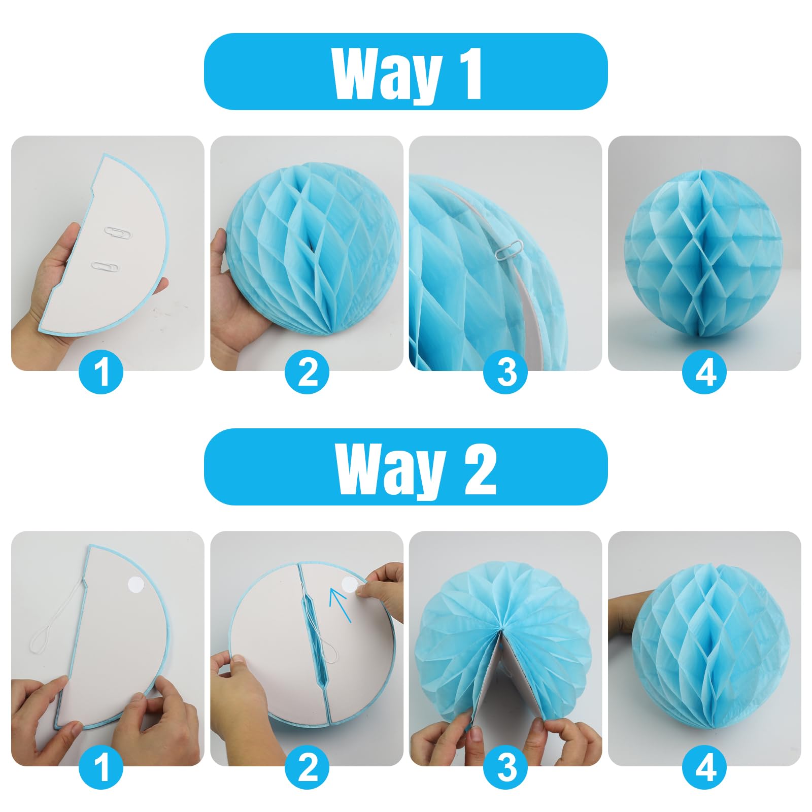 Hexizexi 12 stuks papieren honingraatbal 15 cm/20 cm/25 cm