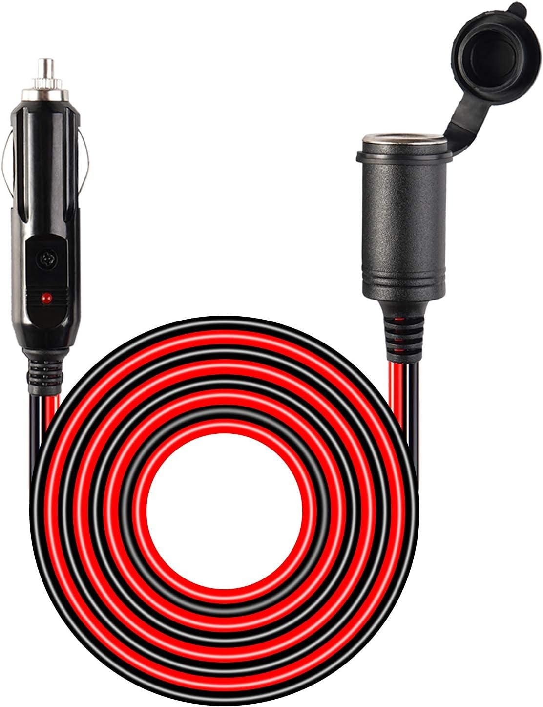 25FT Cigarette Lighter Extension Cord with Cigarette Lighter Socket