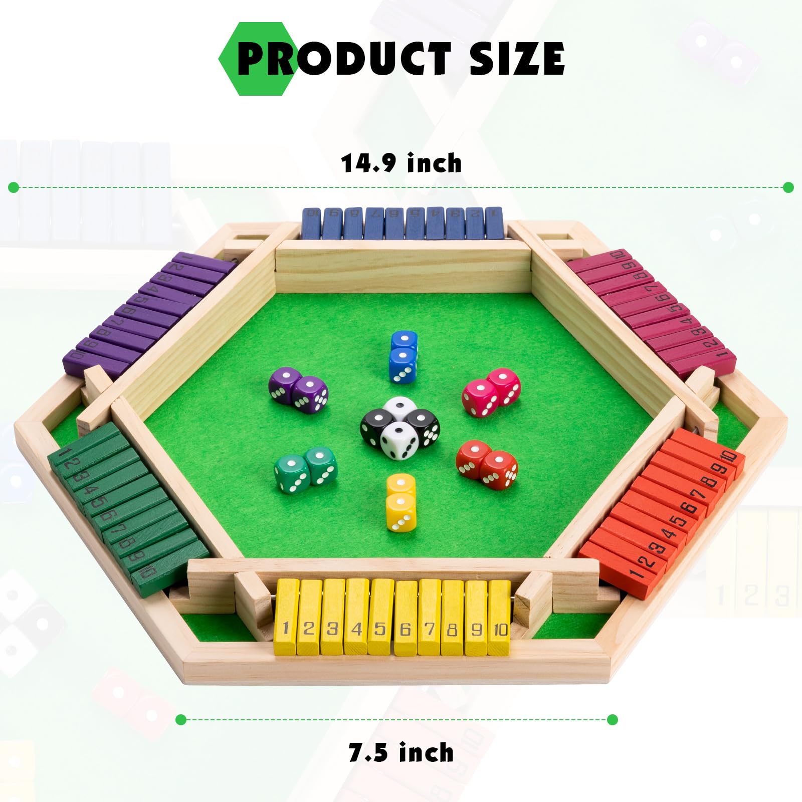 Amazon.co.jp: MNYUN Shut The Box ダイスゲーム 2~6人用 木製ボード
