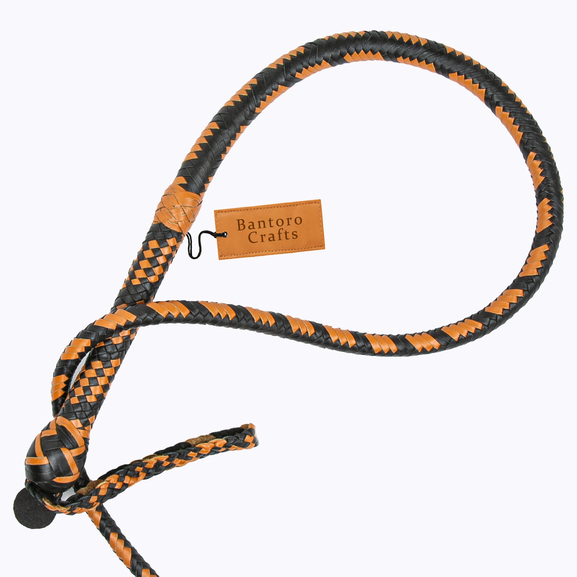 Frusta in Pelle di Canguro Bullwhip16 Trecce Fili Pelle Intrecciata Robusta Pancia a Frusta e Imbottitura Interna in Pelle Frusta Che schiocca Forte Marrone e Nero