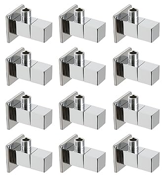 Drizzle Square Angle Cock/Angle Valve Stop Cock Brass - Set of 12