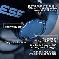 Vista 3 de Cressi Scuba Diving Computer for Beginners - 4-Dive Modes: Air • Nitrox • Gauge • Free - Long Battery Life - Strong Backlit Display - Donatello