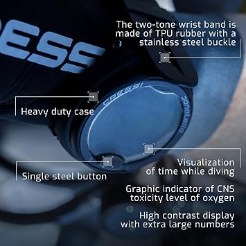CRESSI Donatello Diving Computer - Professional Wrist Diving and Apnea Dive Computer, One Size, Unisex Adult