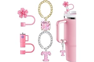 Stanley Cup Straw Topper with Crystal Letter Charms