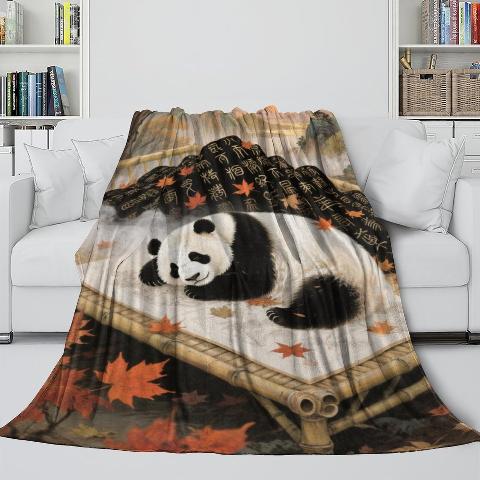 Panda Flannel Blanket - Soft Blanket Birthday Gift for Hubby Boyfriend Girlfriend Neighbor - Living Room/Bedroom/Sofa/Decor 40x50inch(100x130cm)