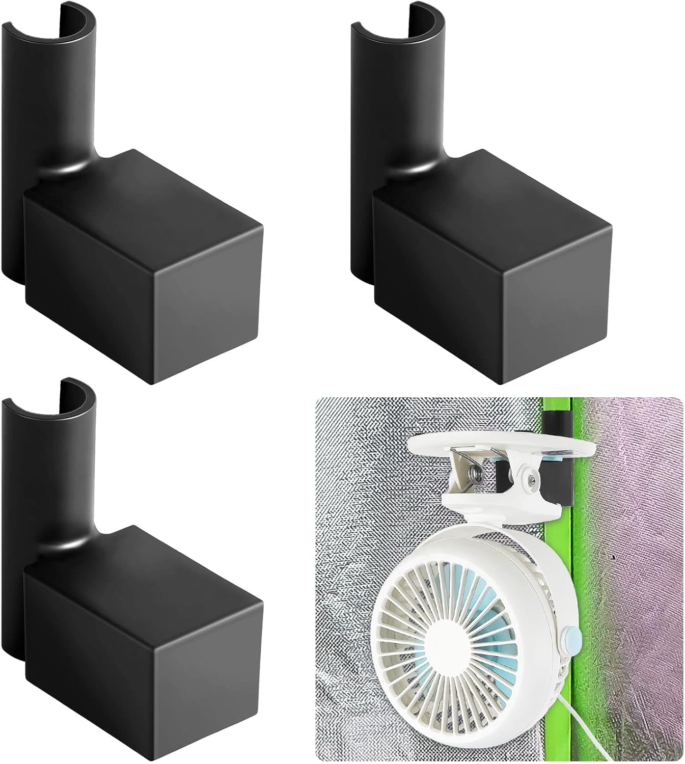 4 Pack Black Grow Tent Fan Accessories Mount Silicone Pole