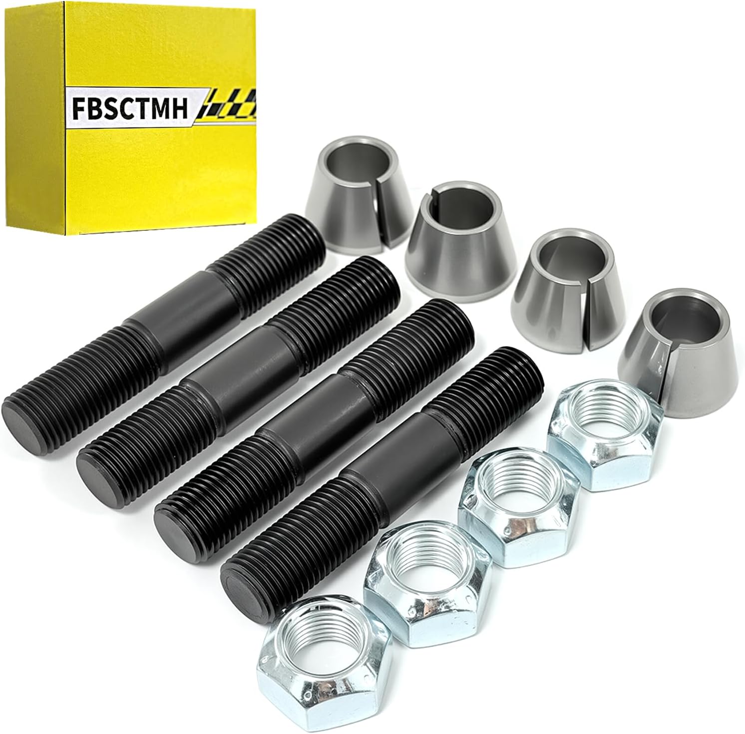 4 Packs 9/16 Stud and Conical Washer for Dana 44 Compatible with Jeep, Ford, Dodge, Steering Arm Install Kit