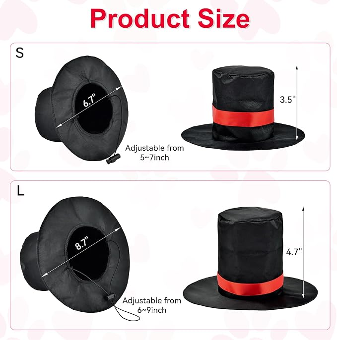 Disfraz para perro con corbata y sombrero negro tamaño S miniatura 5