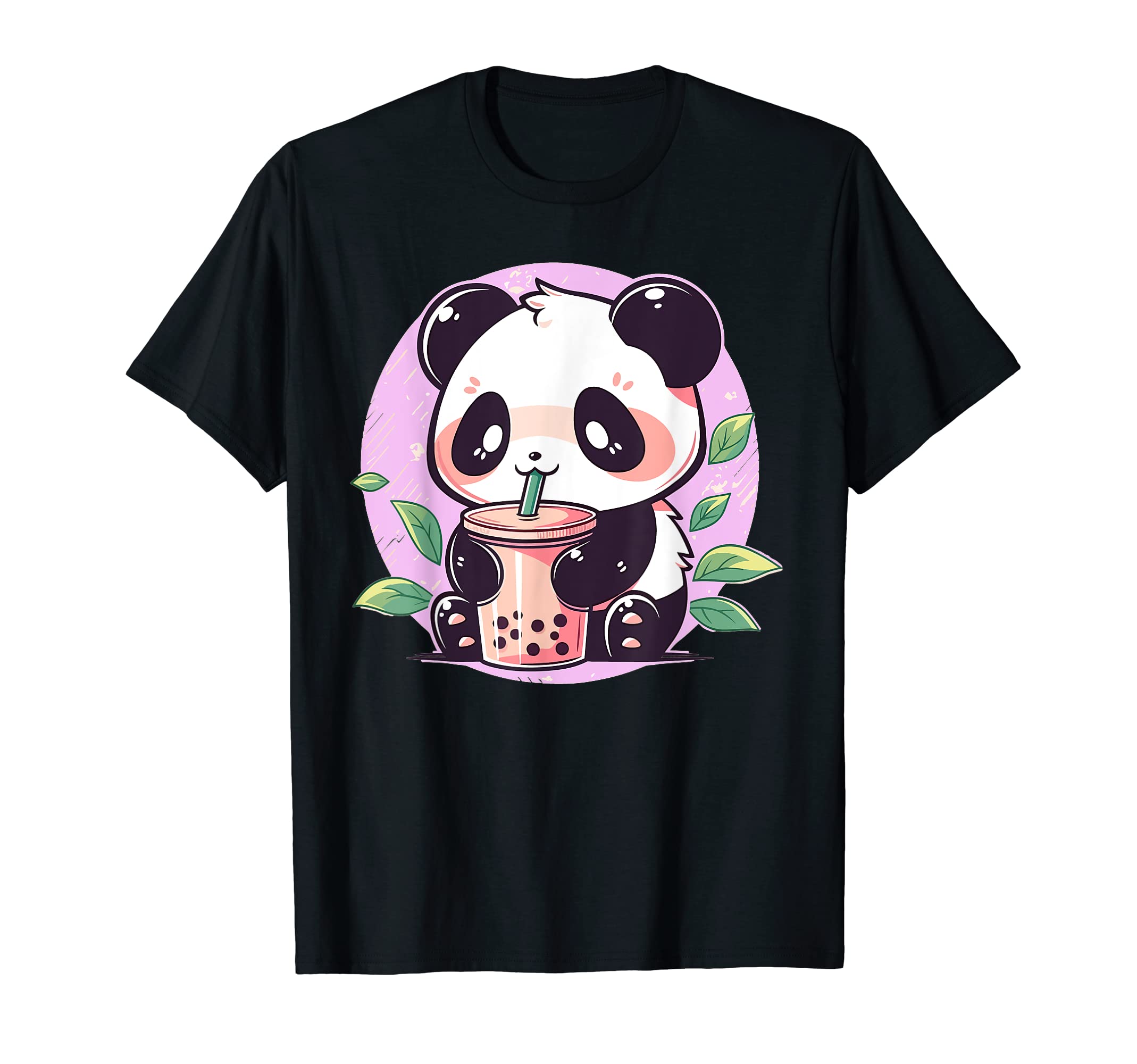 Kawaii Japanese Bear Boba Milk Tea Tees KidsKawaii Cute Anime Panda Drinking Bubble Boba Tea Girls Teens T-ShirtOEKO-TEX STANDARD 100