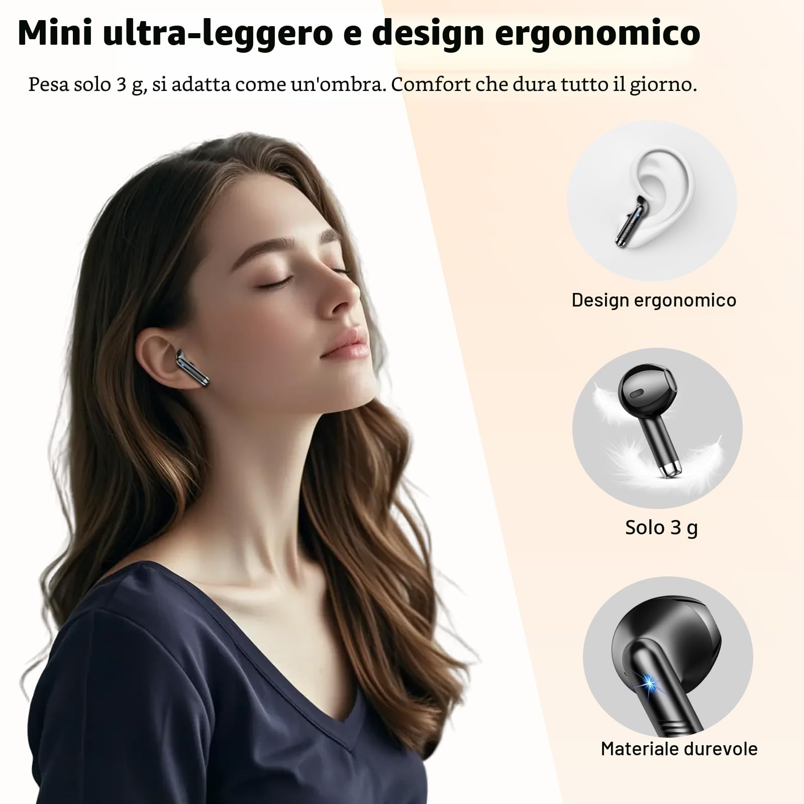 Cuffie Bluetooth 5.4, 2026 Auricolari Bluetooth 56Ore 6D Stereo Cuffie Wireless In Ear con 4 ENC Mic, Cuffie Senza Fili Cancellazione Rumore Cuffiette Sport IP7 Impermeabili Headphones per iOS/Android