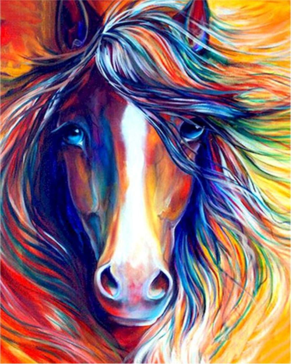 Peinture de chevaux par numéro pour décorer un salon chaleureux