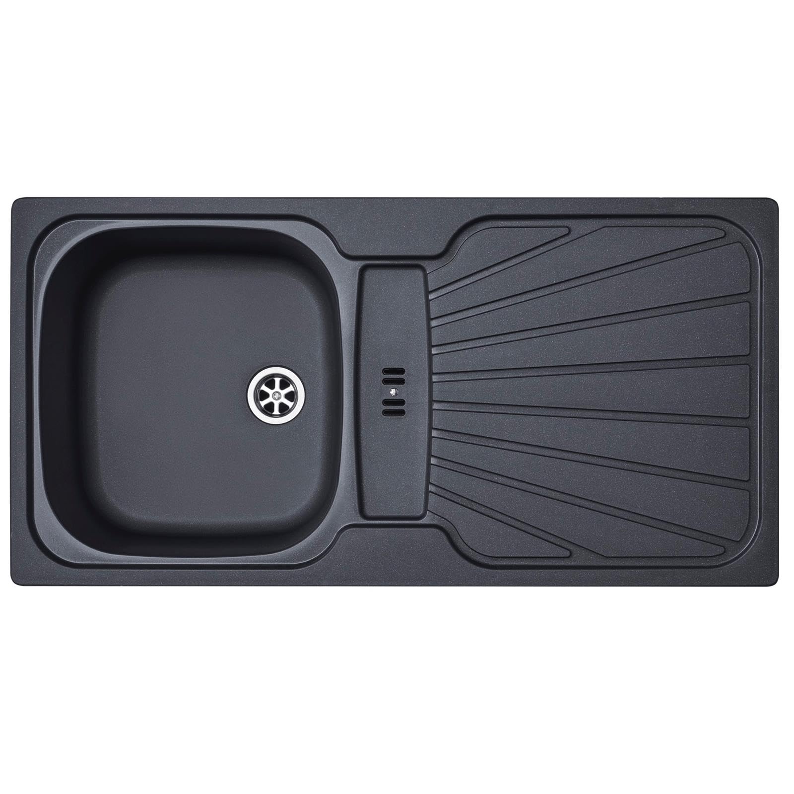 Liquida Grey Cmp5gr 1.0 Bowl Reversible Graphite Kitchen Sink With Waste Kit
