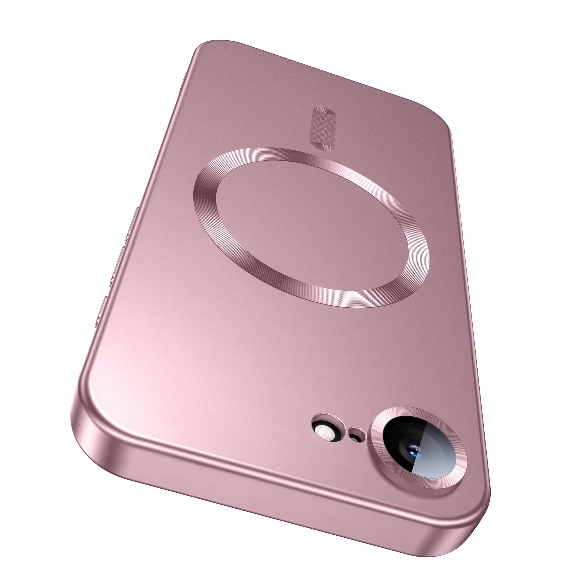 LEKEVO Magnetic for iPhone 16e Case [Compatible with MagSafe][Built-in Camera Lens Protector] Slim Soft Silicone Bumper Shockproof Metallic Luster