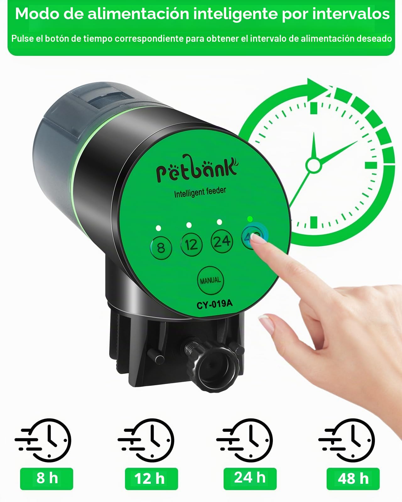 Alimentador Automático de Peces para Acuario, Dispensador de Alimentos Con Temporizador, Funciona Con Pilas, 2 AAA Incluidas
