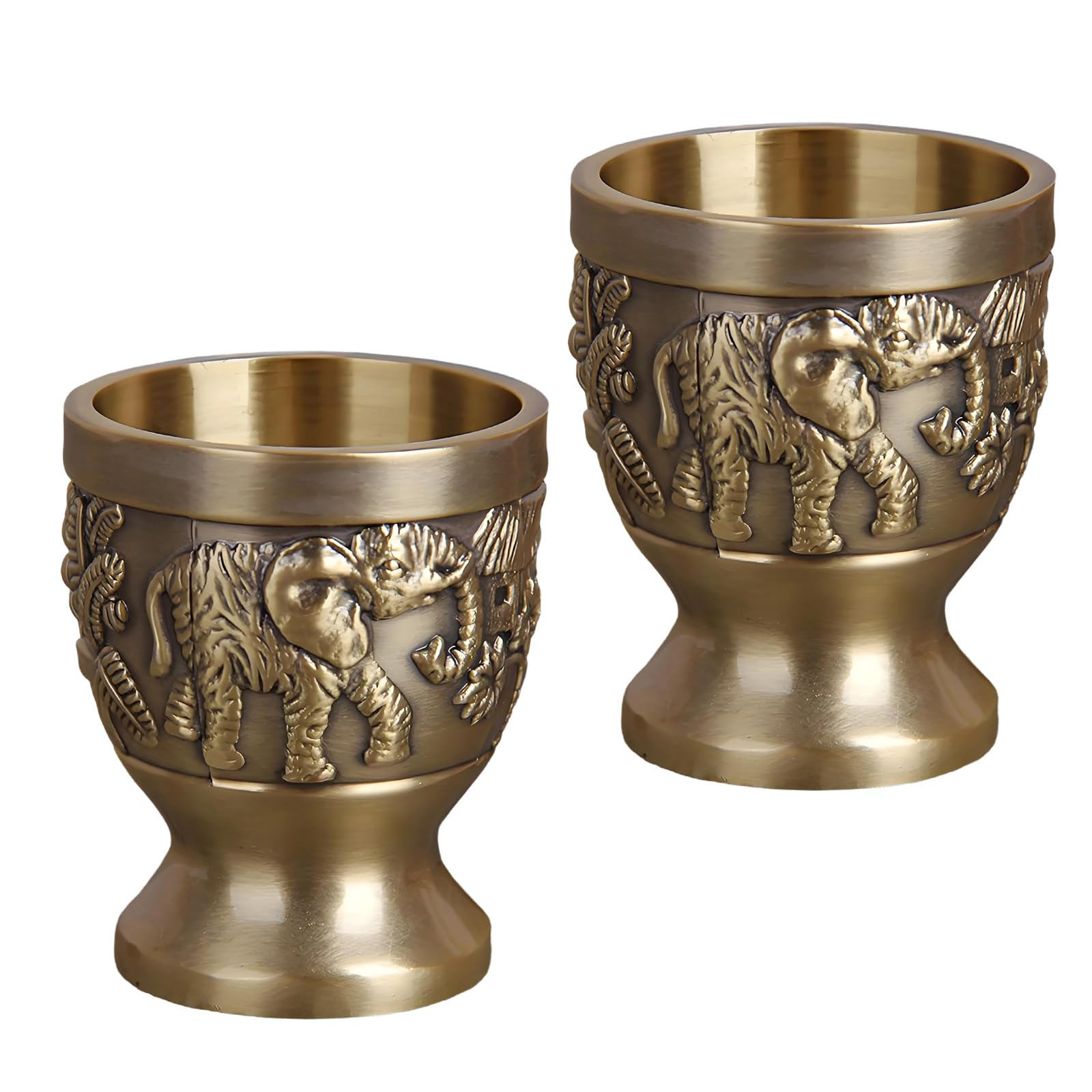 Kaeltsyn Artistic Elephant Themed Drinking Set Sturdy Kiriste Crafted Cocktails Tool with Classical Bronze Finish Traditional Elephant Drink Equipment