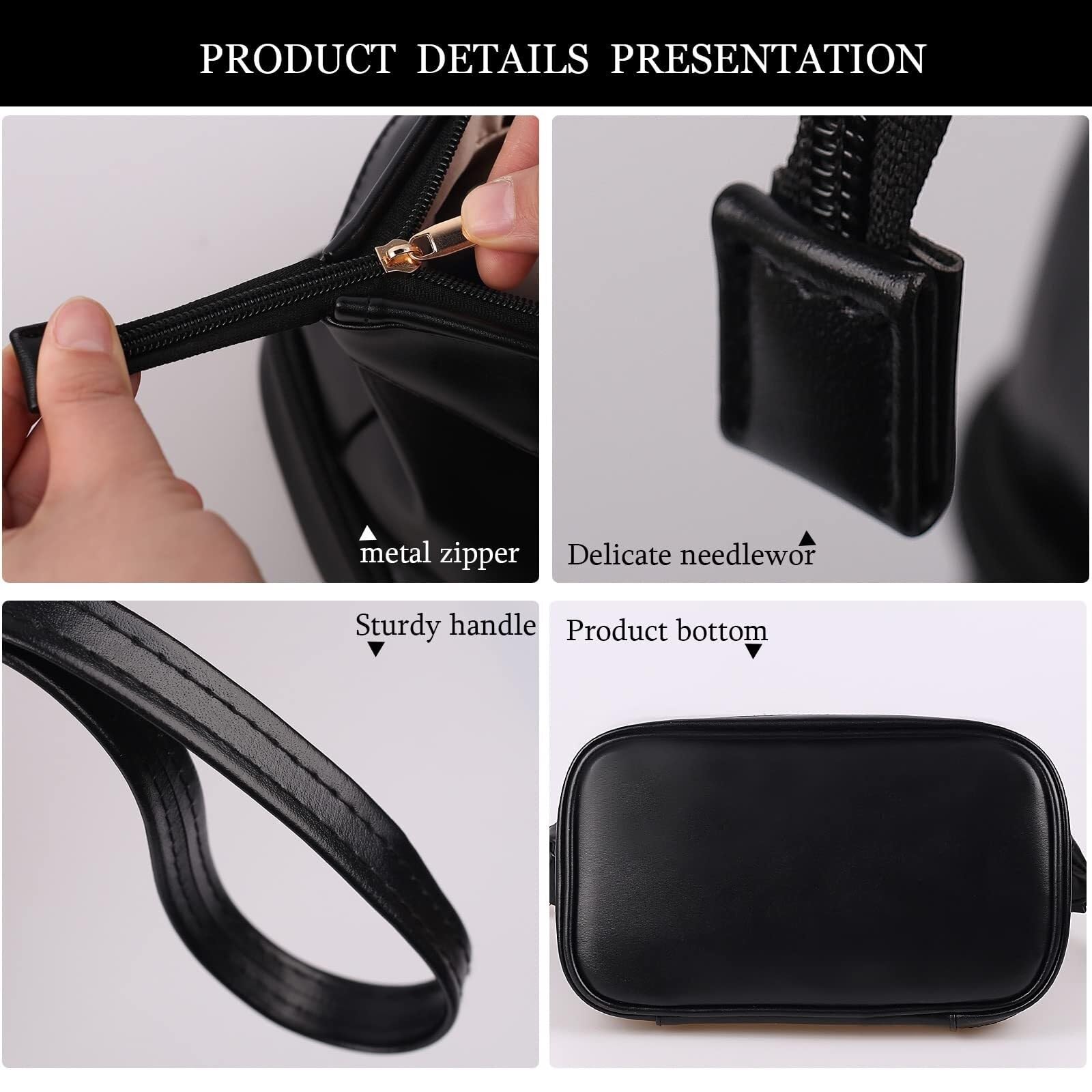 Kosmetiktasche Damen Kosmetiktasche, wasserdichte Kosmetiktasche mit Bodentasche zur Aufbewahrung von Kosmetika auf Reisen Kulturbeutel(Black)
