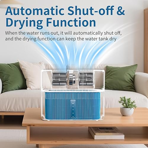 Miniatura 5 de Humidificadores evaporativos inteligentes para dormitorio, sala de estar, guardería, habitación grande de hasta 550 pies cuadrados, tanque de 5 L,