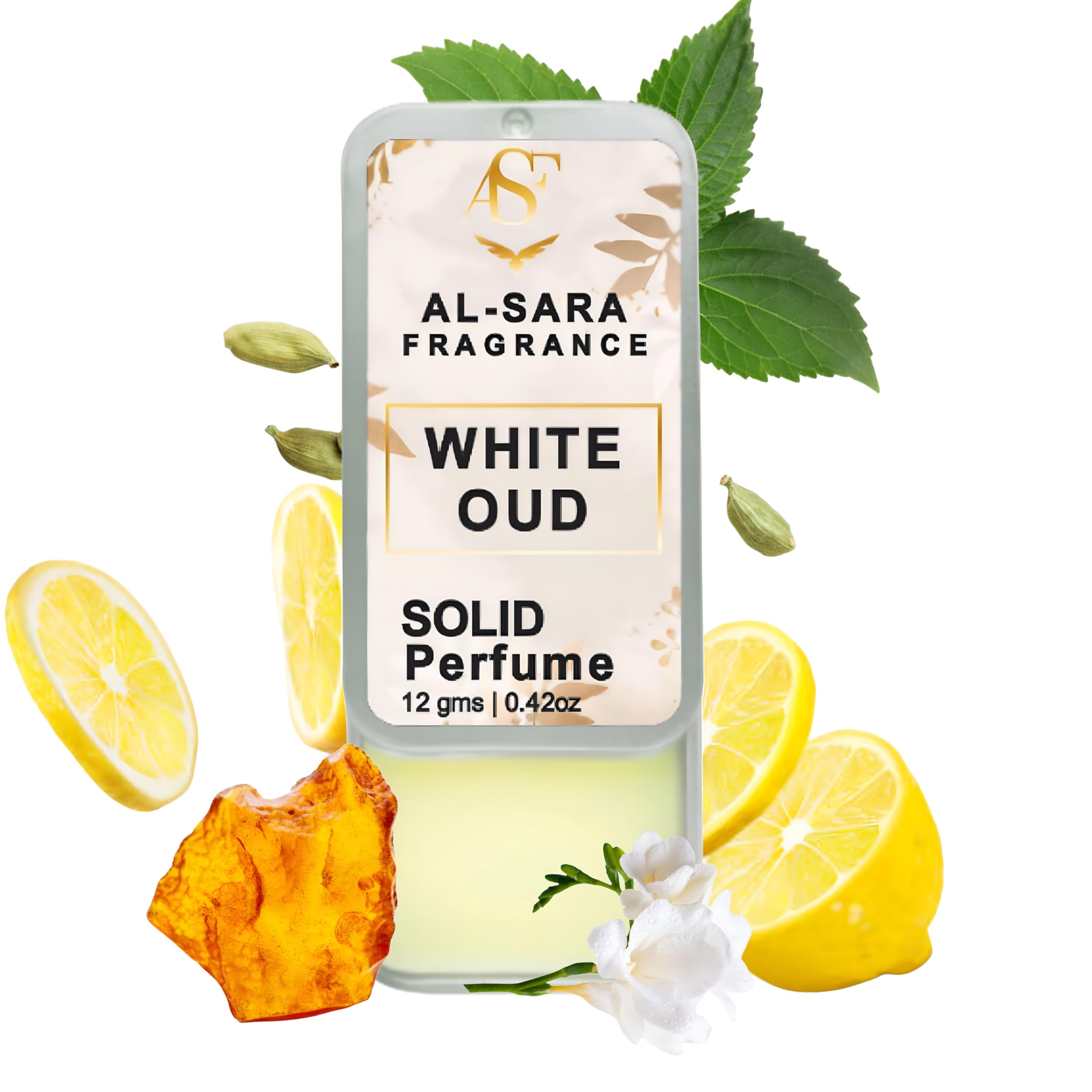 Al Sara Fragrance™ White Oud Solid Perfume | Alcohol-Free, Long-Lasting Woody Fragrance | 12g Non-Greasy Solid Perfume for Men & Women | Portable & Travel-Friendly Cologne
