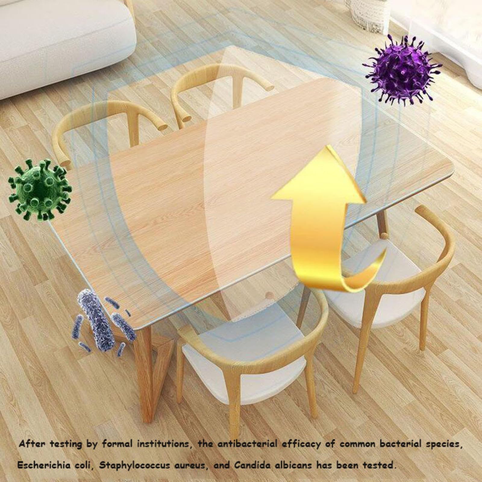 Protector de mesa de PVC transparente de 2 mm de grosor, 80 x 110 cm, impermeable, fácil de limpiar, perfecto para superficies, tapete transparente resistente a los arañazos.
