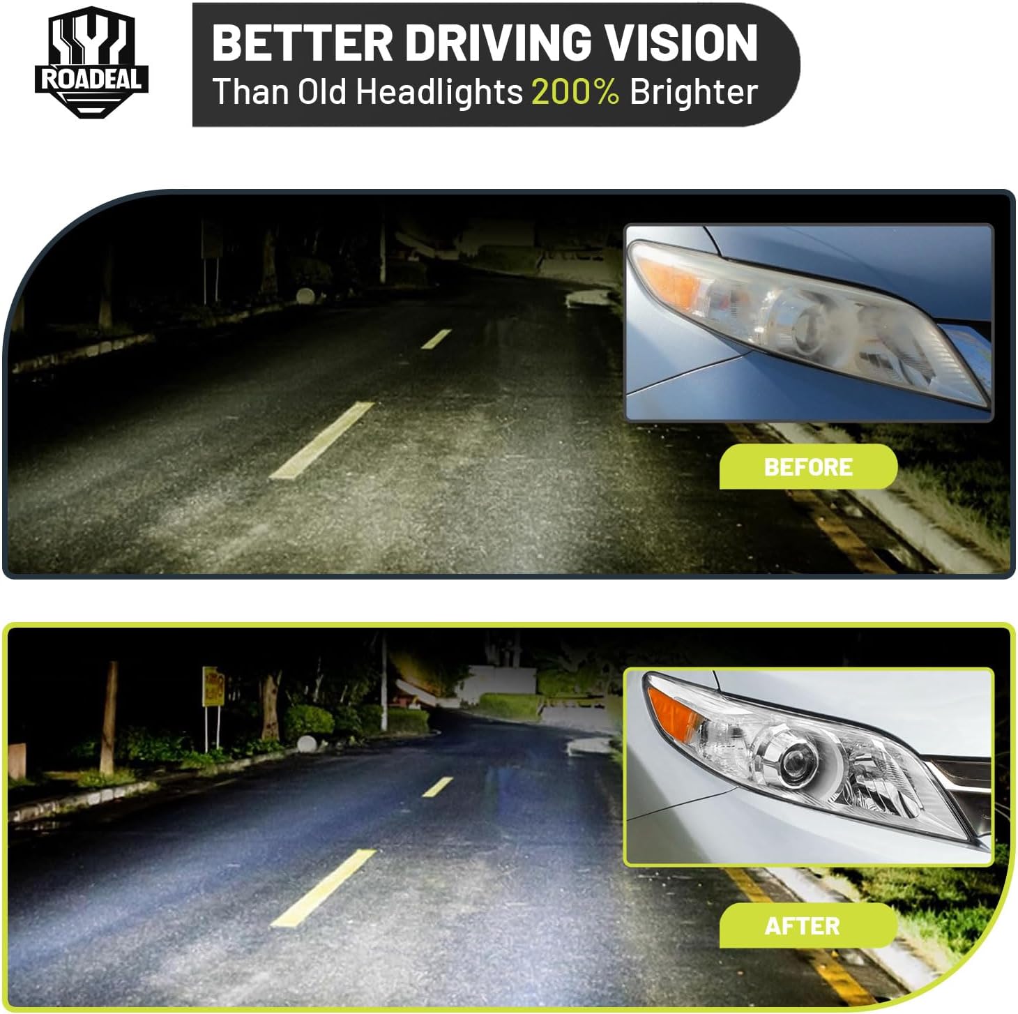 Headlights W/Bulbs for 2011-2020 Toyota Sienna Halogen Headlamp Replacement Driver & Passenger Side