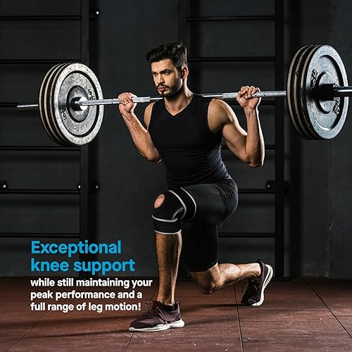 Miniatura 8 de POWERLIX Rodillera de compresión (par)  La mejor rodillera para el dolor de rodilla para hombres y mujeres  Rodillera para correr, baloncesto,