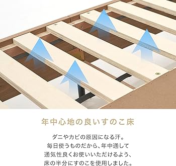 Amazon｜LOWYA ロウヤ ベッド ベッドフレーム ヘッドボード 収納付