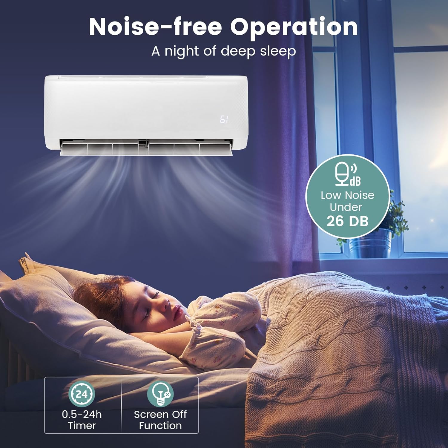 ARLIME Mini Split AC/Heating System noise-free operation