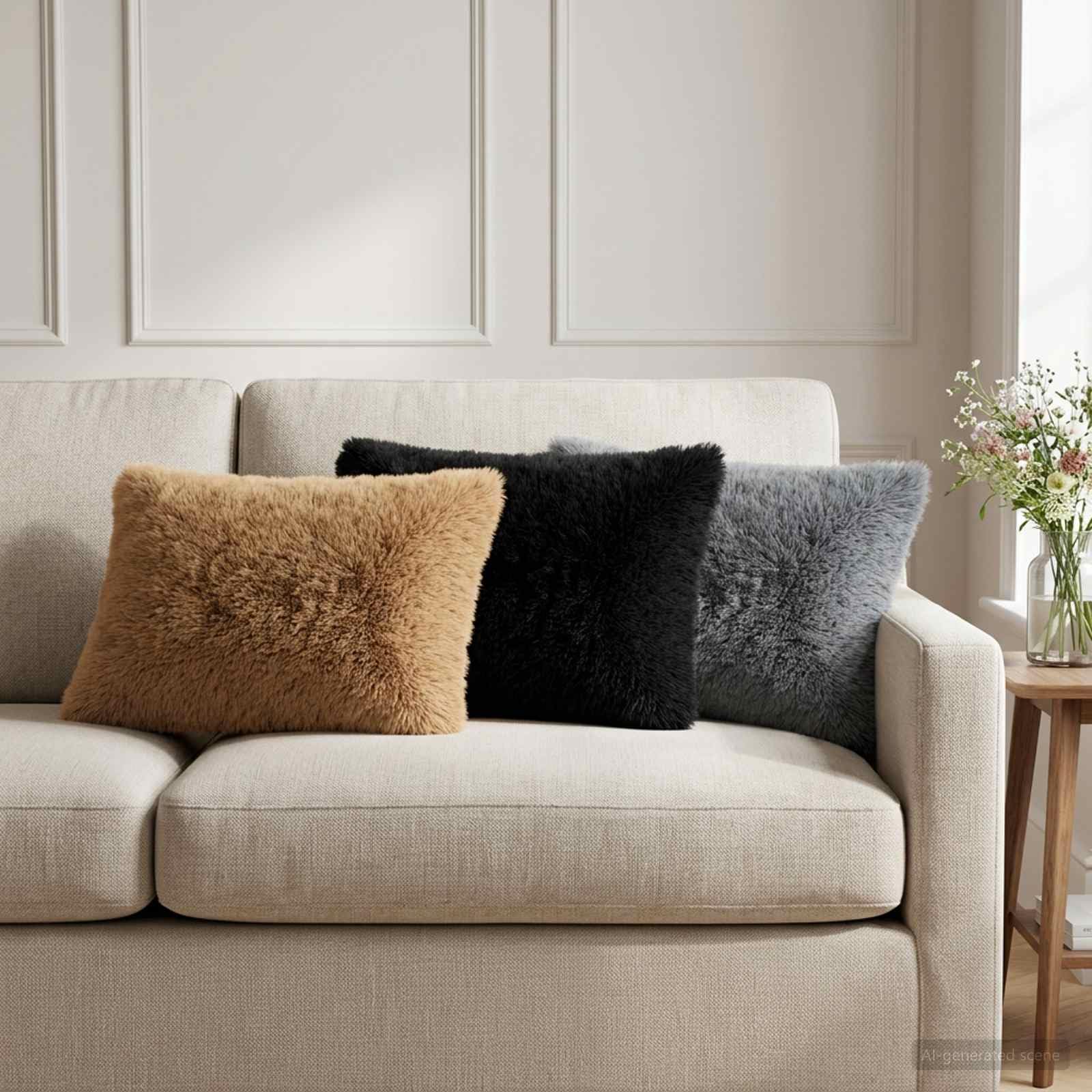 vidaXL Poduszka z poduszką HEERLEN 2 szt. antracytowy Fleece PV