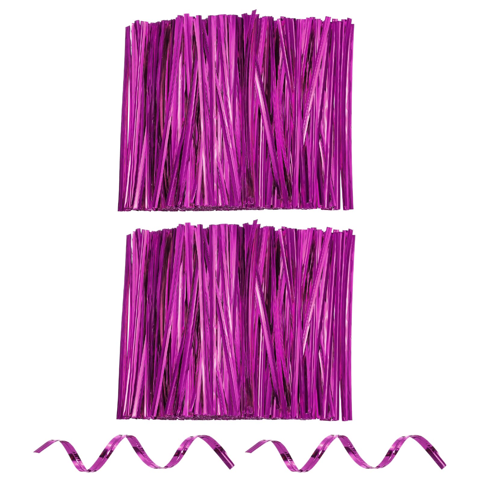 sourcing map 1600pcs Bag Twist Ties 120mm Reusable Metallic Twist Ties Wire Cable Ties Plastic Bag Sealers for Party Bread Candy Cake Present Supplies, Rose Red
