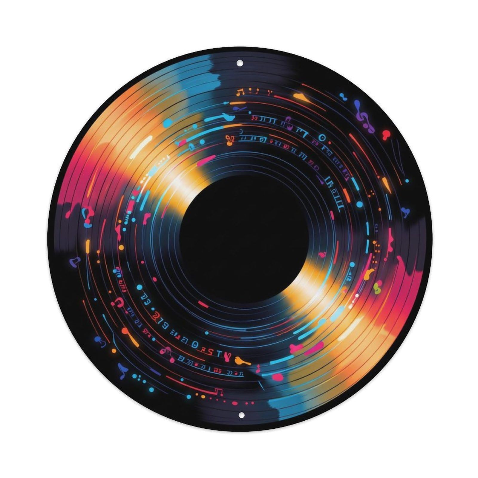 Colorful Music Vinyl Records Glowing Color Harmony Metal Tin Sign