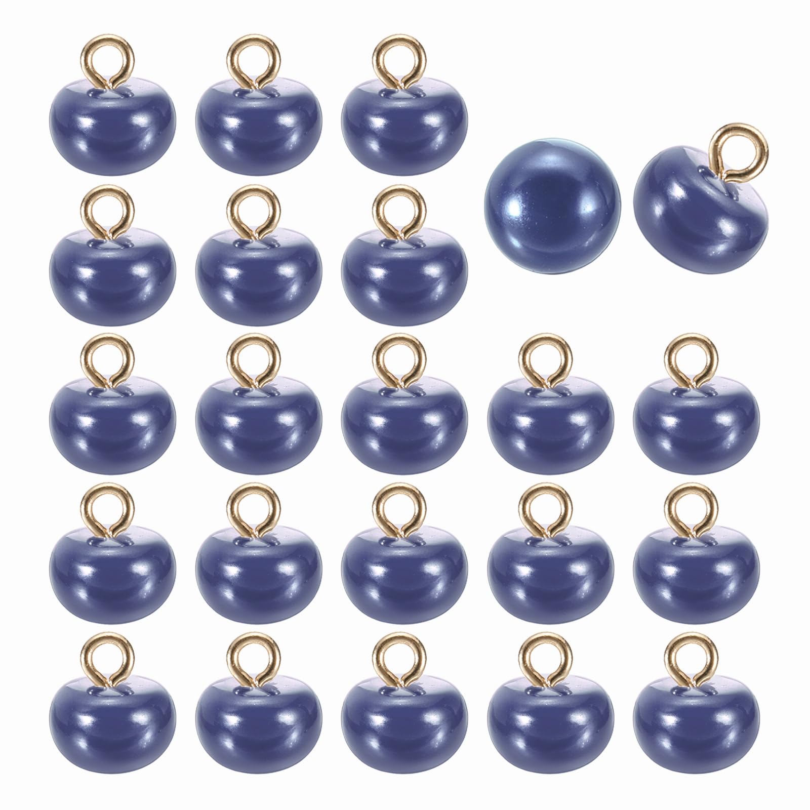 sourcing map 24pcs 16L Round Faux Pearl Buttons 10mm 3/8" Half Ball Dome Metal Shank Sewing Buttons Replacement DIY Small Button for Clothing Bridal Wedding Dress DIY Crafts, Dark Purple