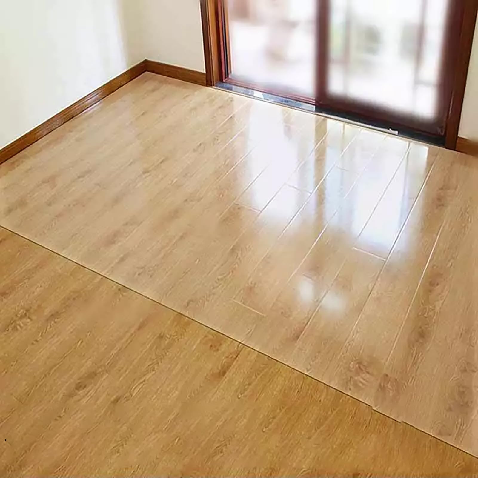 Tapete Transparente para Silla para Suelos Duros,Tapete Antideslizante para Parquet Protector de PVC Transparente de Madera para Silla de Oficina en casa (100x100cm)